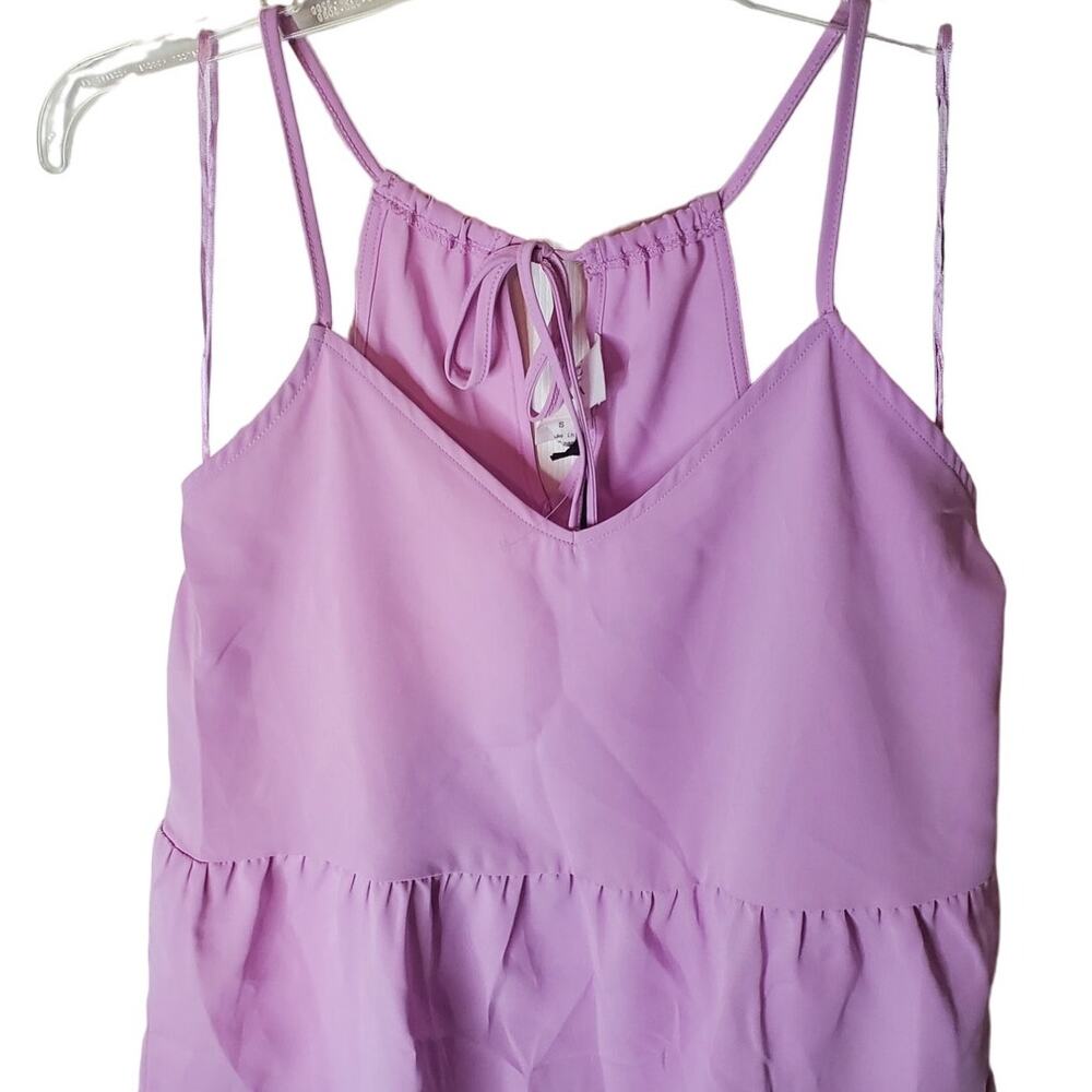 Olive and Oak Ultra Pink Strappy Tank with Ruffle Bottom, NWT, Small - Picture 2 of 6
